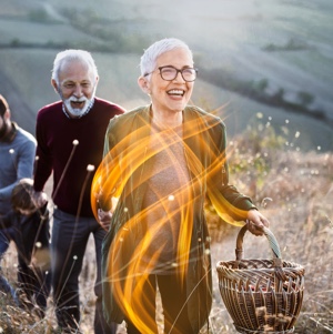 Daussen Familie Grossmutter glücklich Energie keine Müdigkeit oder Erschöpfung